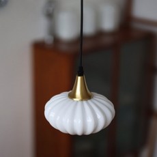 유리 펜던트 조명 황동 디자인 빈티지 감성 침실 식탁 카페 인테리어 천장 조명, 작은 호박 펜던트 램프2