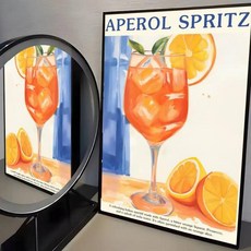 와인 아페롤 스프리츠 포스터 셀프 접착 스티커는 벽면에 적합하며 방수 방습 기능이, N. z2