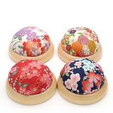 和風木底座針插包 針紮 手工DIY 縫紉工具 插針包, 混色2個, 1個
