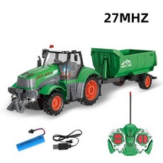 더블 E 1 16 RC 농장 트랙터 트레일러 무선 제어 자동차 농업 시뮬레이터 트럭 소형 농부 동물 모델, 중국, Dump truck 27MHZ