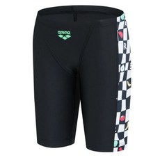 백화점상품 아레나 남성수영복 피에스타 아동 4부 블랙 화려한 실내수영복