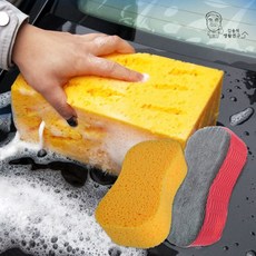 [2개묶음] 3종 세차스펀지 차량용 세차용품 rc0*680UG, 치즈