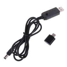 USB 부스트- Type C 승압 컨버터 케이블 DC 5V ~ 9V 12V 5.5x2.1mm 커넥터 전원 컨버터 어댑터 라인 LED 디스플레이, Type C Plug