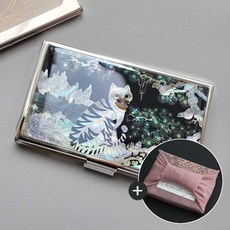 드리다샵 전통 자개 명함케이스 휴대용 명함지갑 카드케이스 외국인선물, 07 까치호랑이+보자기포장, 1개