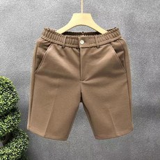 메인워크 중년 남성 정장 반바지 여름 냉장고 아빠룩 슬림핏 5부 허리밴딩 심플 스판 데일리 캐주얼 루즈핏 빈티지 편한 팬츠
