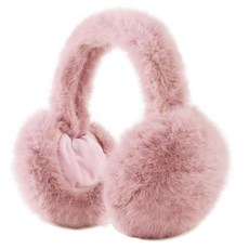 Zsedrut 겨울 여성용 귀마개 접이식 이어 워머 푹신한 커버 따뜻한 아웃도어 (스킨핑크) 217191