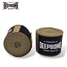 古川小夫 新款DEEPBOMB舒適手綁帶 拳擊手綁帶 微彈性 MMA 4.8m 4m 3m 泰拳綁帶 軍綠色, 1個