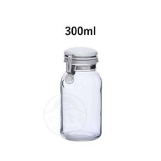 星硝 梅酒瓶 梅酒罐 星硝玻璃密封罐 手提玻璃罐 醃漬罐 玻璃儲存罐 日本玻璃罐, 玻璃瓶 300ml, 1個