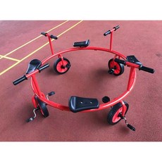 협동 회전 자전거 단체놀이 4인용 장비, 레드, 1개