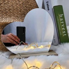 쁘띠끄 웨이브미러 탁상용 비정형거울 10개, 옵션7)하트