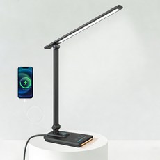 SASAKO LED 안티 블루라이트 학습용 스탠드 책상 스탠드 학생스탠드 무드등 조명, 블랙(5색온도+밝기조절+무드라이트)