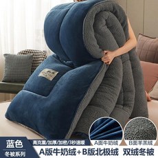 겨울 두꺼운 양털 벨벳 이불 따뜻한 싱글 더블 담요 코어 면 공간 가을, 200x230cm 4.0kg, 색상-4, Color-4
