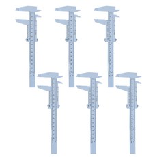 150mm 플라스틱 버니어 캘리퍼스 6개 간격 및 직경 측정용, 사이즈 이미지 참고, 연한 파란색