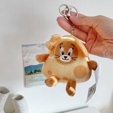 톰과 제리 캐릭터 가방 인형 키링, 1개, 치즈 제리, 11cm