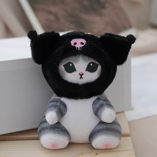 鯊魚貓咪玩偶玩具掛飾娃娃小包包鑰匙扣公仔批發網紅可愛毛絨掛件, 1個, 毛絨公仔-庫洛米:無掛鏈