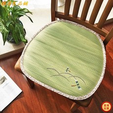 日式榻榻米草席坐墊夏季家居辦公室透氣涼席坐墊學生椅墊批髮kun, 深藍色 煙花貓咪43*43CM,43*43CM