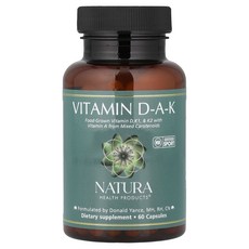 Natura Health Products 나투라헬스프로덕츠 내츄라 헬스 프로덕츠 비타민 D-A-K 60 캡슐 비타민D 보충제, Natura Health Products 나투라헬스프로