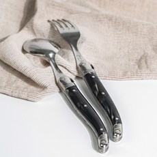 장네론 라귀올 디너스푼 + 디너포크 세트, 1개, 마블블랙