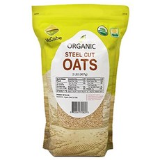 맥케이브 레귤러 롤링 귀리 - 롤링 귀리 | 섬유 및 미네랄이 풍부함 | USDA 및 CCOF 인증 | 미국 제품 | 2Lbs, Steel Cut Oats, 32 Ounce (Pack of 1), 1개