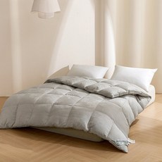 호텔이불 구스다운 한파 겨울용 침구 코튼 더블 레이어 이불 쉘 자체 충전 벨벳 호텔구스이불, F. 회색(160수 자카드 2중)