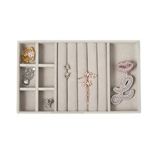 벨벳 쥬얼리 디스플레이 쌓을 수있는 절묘한 보석 홀더 휴대용 반지 귀걸이 주최자 상자, 01 7