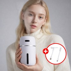 Robiden 미니 레인보우 무드등 가습기 LED스탠드 + 미니선풍기 세트, 화이트