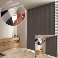 무타공 찍찍이 햇빛차단 암막 커튼 그레이 암막커튼 호텔식커튼 거실암막커튼 안방커튼