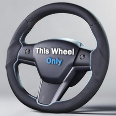 2017-2023 테슬라 모델 3 2020-2024 테슬라 모델 Y용 스티어링 휠 커버 테슬라 모델 3/Y 액세서리용 가죽 핸들 커버 화이트, 블랙 N