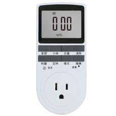 大屏幕7days多波段數位定時器開關插座 TU-24 節能省電, 白色, 1個