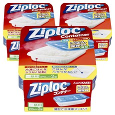 지퍼락 컨테이너 밥 보관용기 1인분용 290ml, 3개, 2개