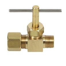 1/4인치 압축 x 1/8인치 MIP 스트레이트 니들 밸브 황동 무연, 14 인치 압축 18 MIP 직선 니들 밸브 무연 황동, 1개