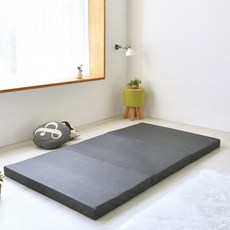 고운님 레자 3단 접이식매트리스, (HR) 레자 다크그레이, 8cm
