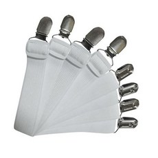 톱니식 침대시트 러너 길이조절 고정 집게, 화이트, 8개