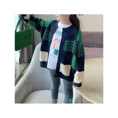 Toruva 봄철 패션 패턴 가디건 컬러 패치 디자인 루즈핏디자인14세 이상