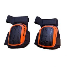 加厚防摔勞保護膝 工地跪地工作護具 防滑耐磨硬殼 緩震內墊 魔鬼氈可調鬆緊, 1個, 橙色護膝加長款（一對裝）