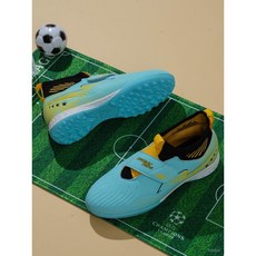 振足超纖皮免鞋帶足球訓練鞋，青少年防滑碎釘青訓運動足球鞋，家居爆款