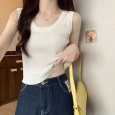 無袖針織背心女夏季薄款修身打底上衣
