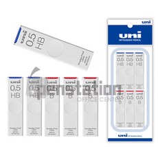 UNI 유니 샤프심 0.5mm HB/B 세트, 유니 UL-S-(HB+B)0.5mm 6개 세트