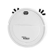 掃地機器人 吸掃拖三合一 智能清潔器 寵物毛髮清潔, 大餅掃地機-升級款白色