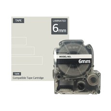 엡손 호환 라벨테이프 6mm 9mm 12mm 18mm 24mm 36mm 라벨기 라벨지 라벨프린터 패턴라벨 형광라벨 리본라벨, 9mm_투명바탕_흰색글자(ST9SW)_158, 8m