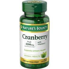 콩팥 신장 영양제 네이처 바운티 크랜베리 일 4200mg 비타민 C 소프트젤 120개..