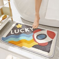 利利家用 浴室吸水防滑地墊, 1個, 小火箭,50x80cm 收藏加購/優先髮貨