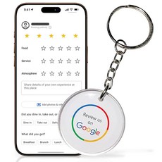 Upgraving 스마트 구글 리뷰 탭 키체인 QR 코드 포함 즉각적인 고객 피드백. 직접 구글 리뷰를 위한 NFC 태그가 포함되어 있습니다. 아이폰 및 안드로이드와 호환됩, Upgraving 스마트 구글 리뷰 탭 키체인, QR