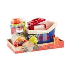 B. toys Fish & Splish Bath Boat 兒童洗澡玩具船套裝，多種互動配件，安全無毒材質, 隨機, 1025g, 1套