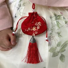 가온로그 미니 복주머니 레드 한복복주머니