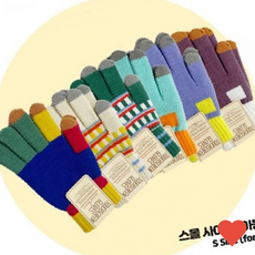 유아동 장갑 어린이장갑 컬러 요술 패턴 스크린 터치, 2 아이보리