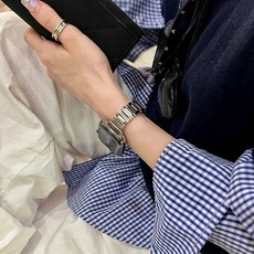 올해브 애플워치 슬림 메탈 스트랩 밴드, 1개, 실버 1개, 실버