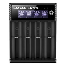 【4槽款】電池充電器 智能充電器 LCD 鎳氫電池 鋰電池充電 液晶充電器 Type-C充電器 USB充電器, 1個