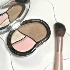 腮紅盤 高光打亮 陰影修容 鼻影側影, 1個, 荔樹 四色修容盤 + 送修容刷