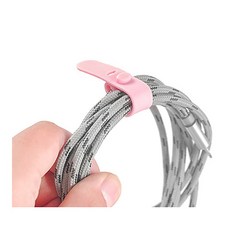 실리콘 선정리 타이 이어폰 충전기 줄감개 핑크 4개입